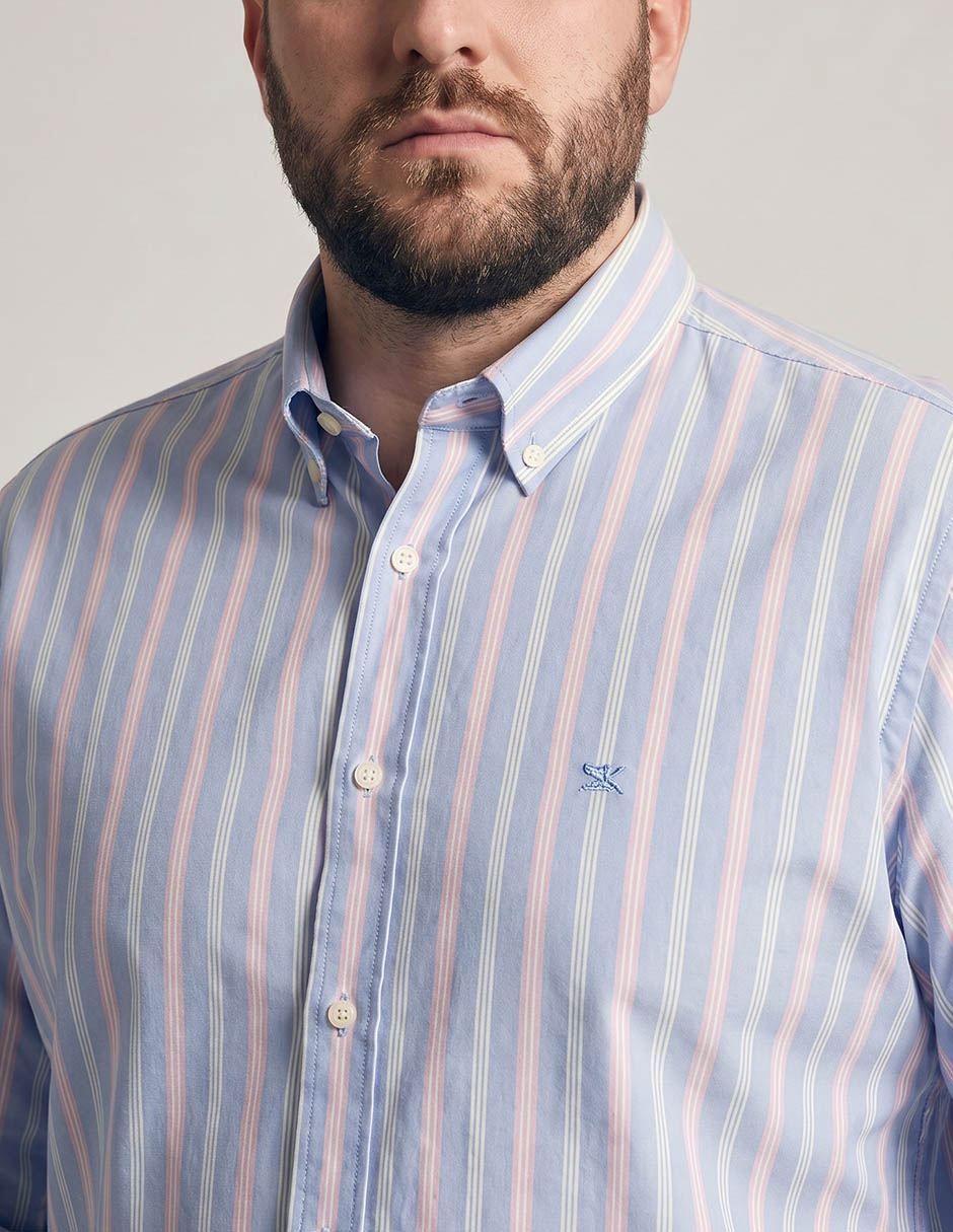 Camisa casual de algodón manga larga para hombre