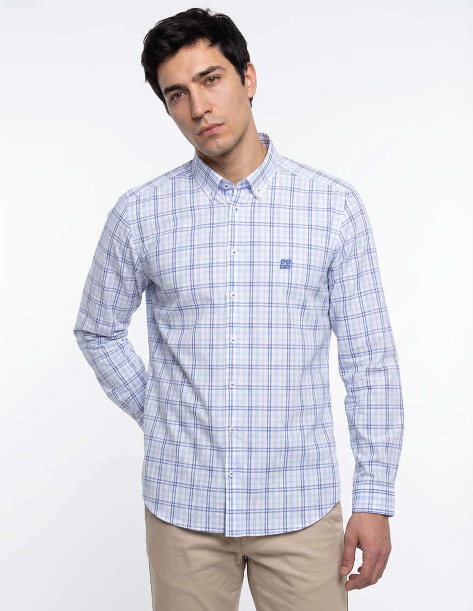 Camisa casual de algodón manga larga para hombre Camisa casual de algodón manga larga para hombre