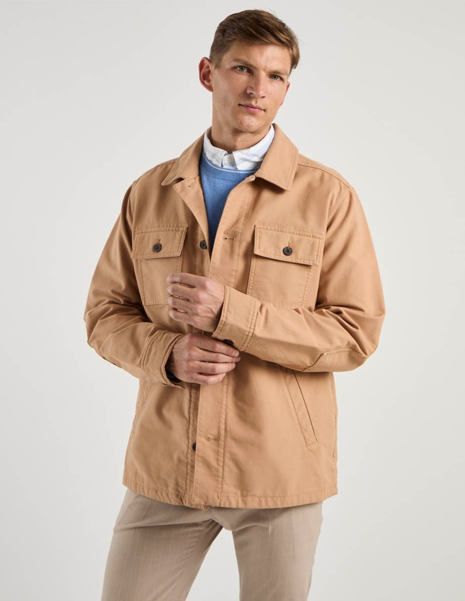 Camisa casual de algodón manga larga para hombre