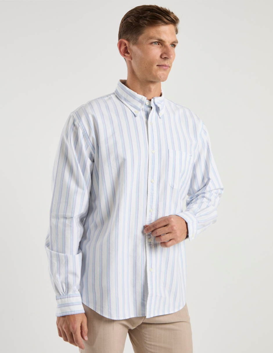 Camisa casual de algodón manga larga para hombre 8