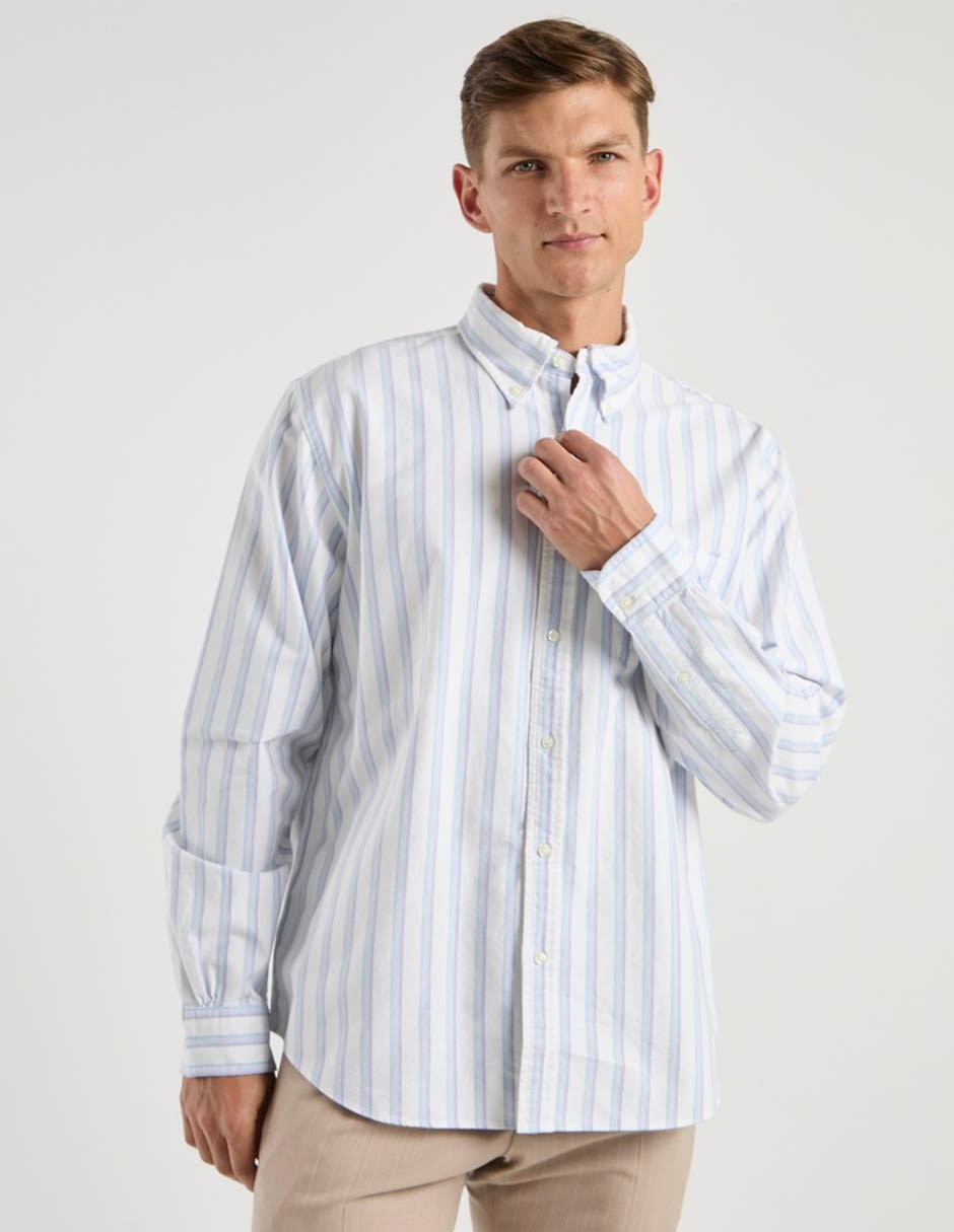 Camisa casual brooks brothers de algodón manga larga para hombre