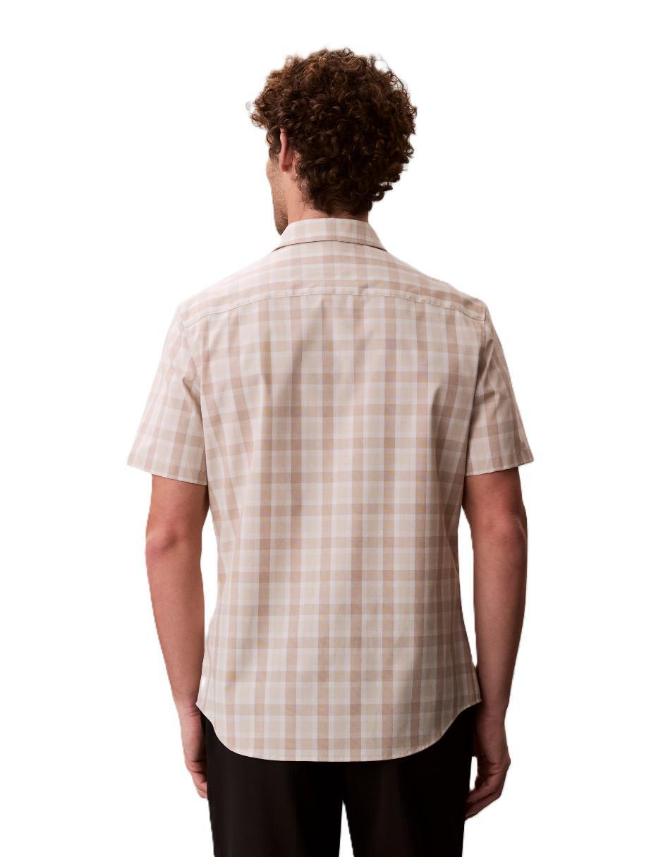 Camisa casual de algodón manga corta para hombre