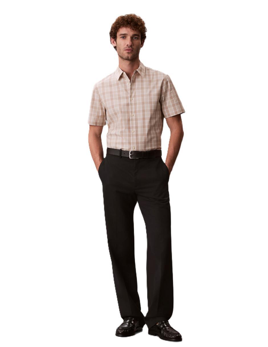 Camisa casual de algodón manga corta para hombre