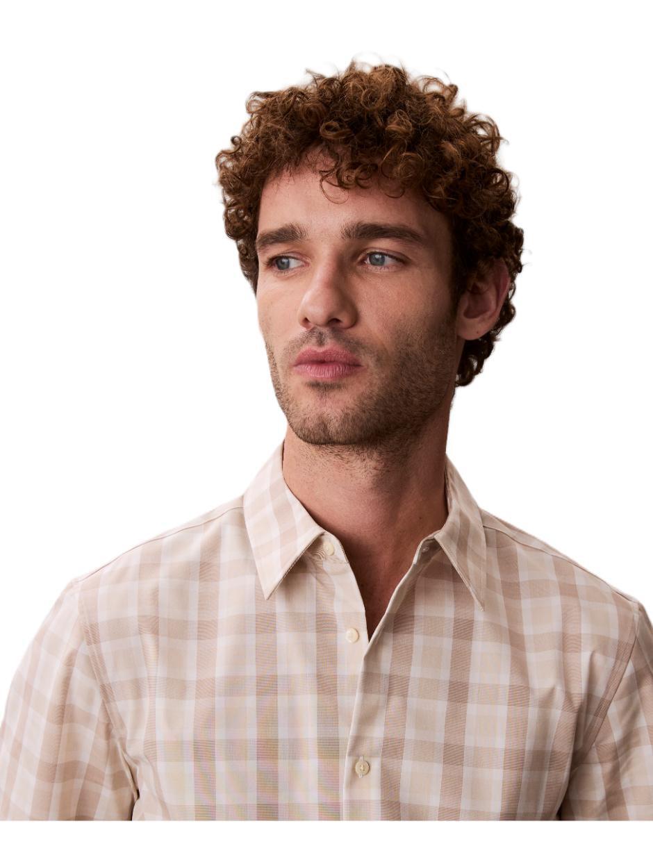 Camisa casual de algodón manga corta para hombre