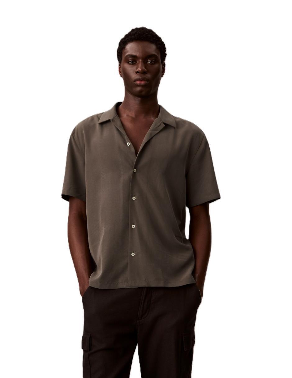 Camisa casual Calvin Klein de modal manga corta para hombre