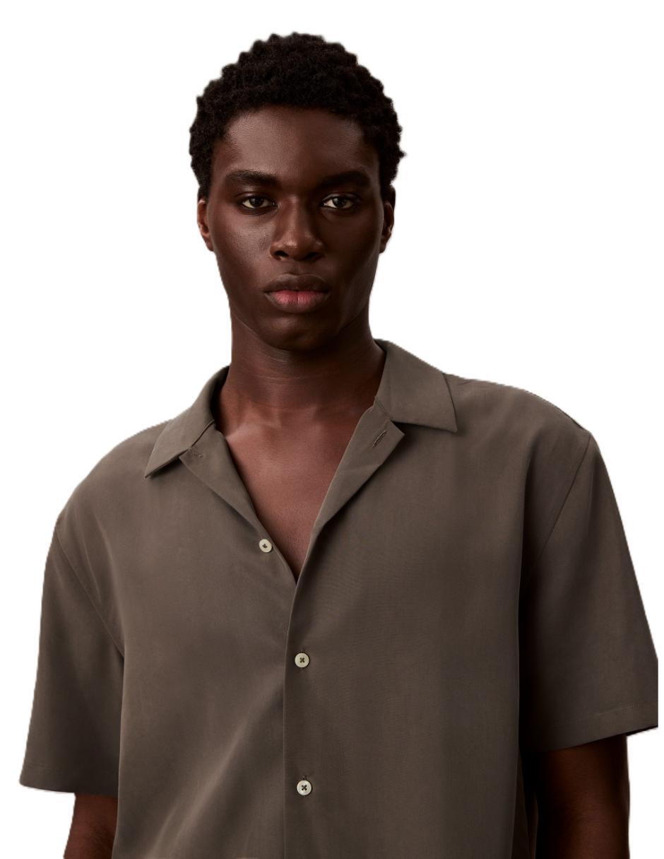 Camisa casual Calvin Klein de modal manga corta para hombre