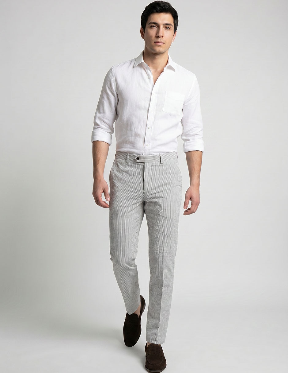 Pantalón casual regular slim perry ellis de algodón para hombre