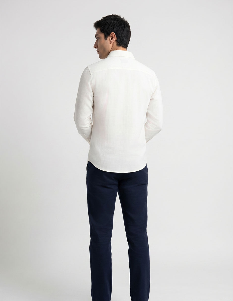 Camisa casual perry ellis de algodón manga larga para hombre