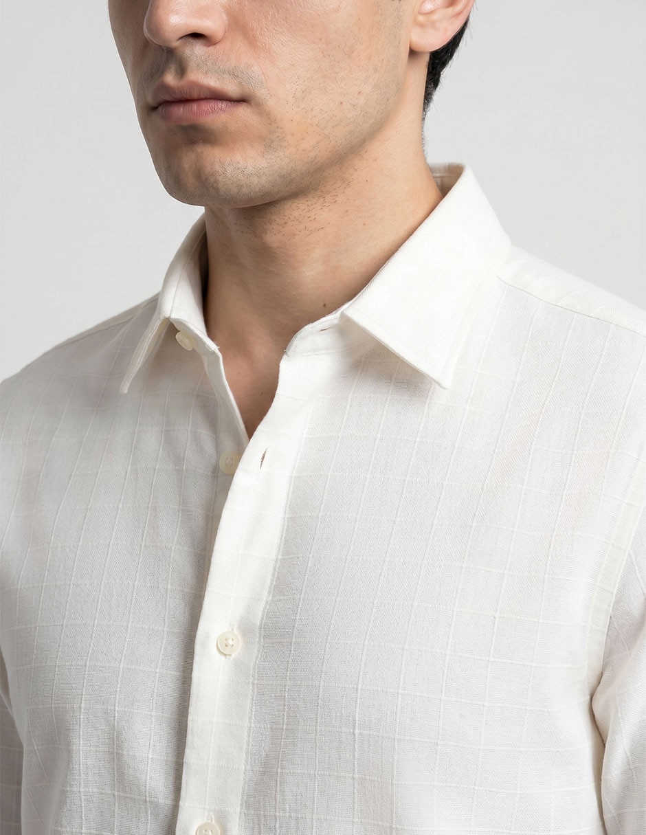 Camisa casual perry ellis de algodón manga larga para hombre
