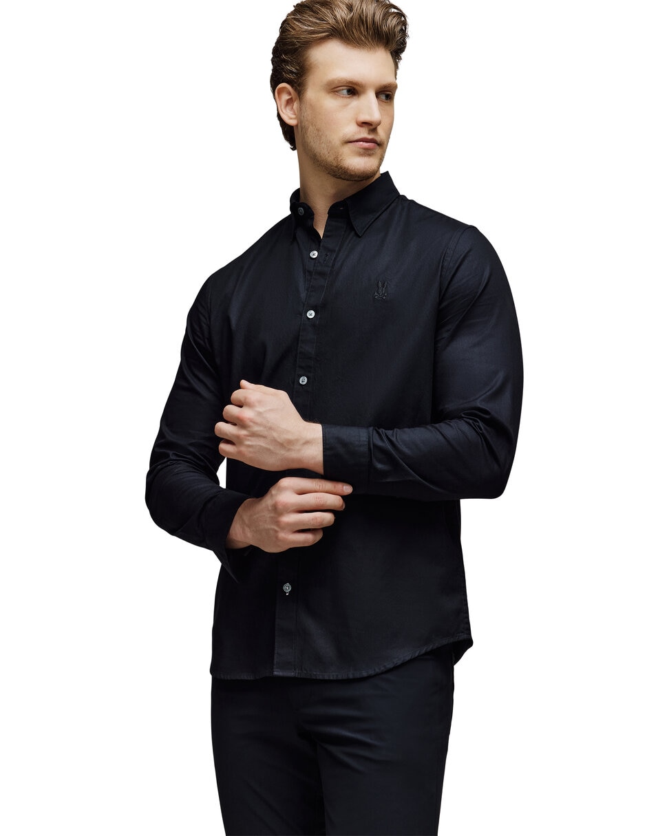 Camisa casual de algodón manga larga para hombre