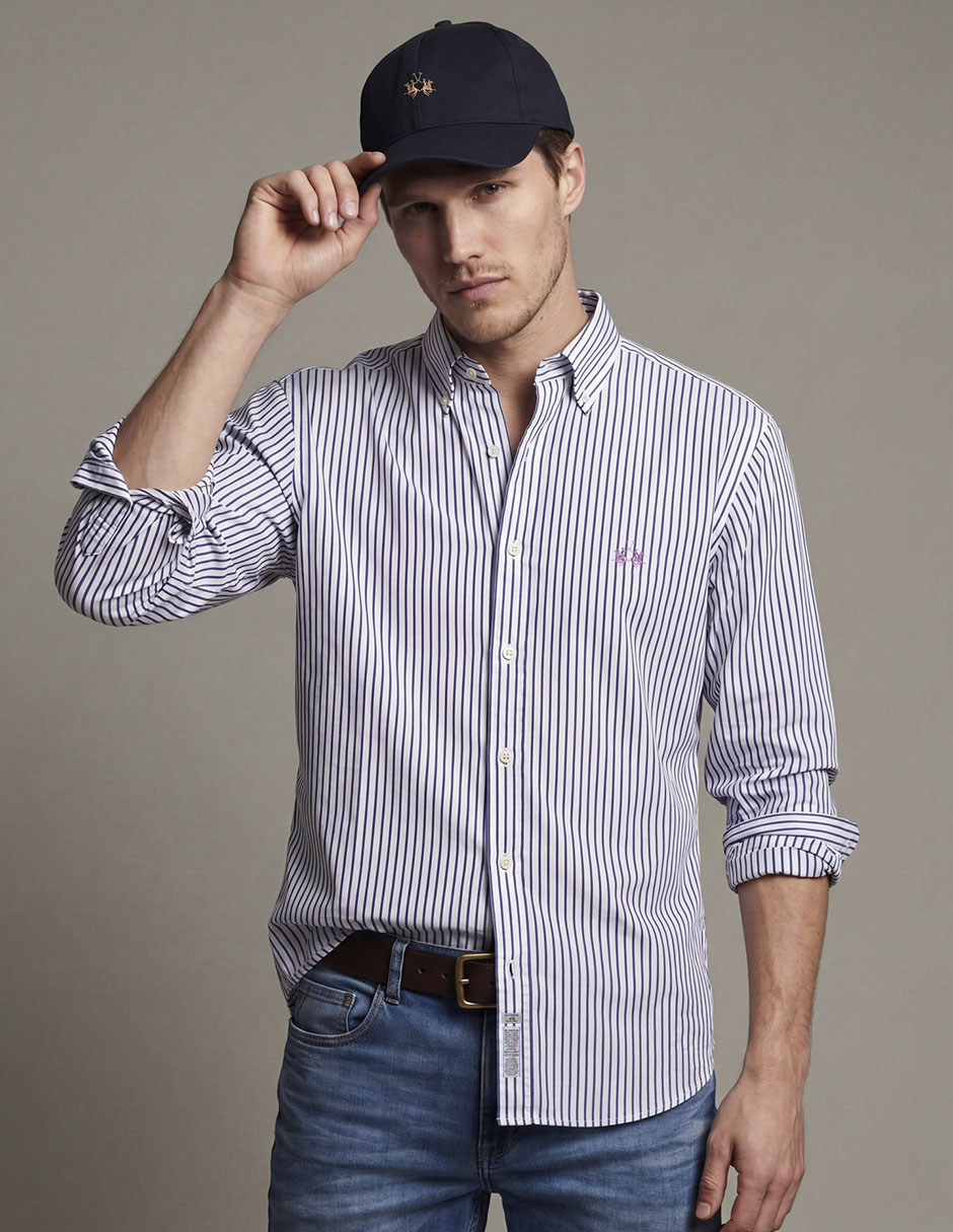 Camisa casual de algodón manga larga para hombre Camisa casual de algodón manga larga para hombre