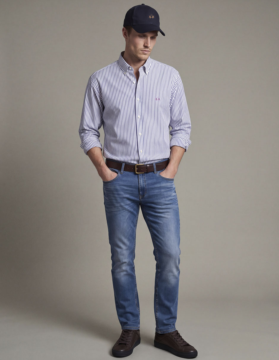 Camisa casual de algodón manga larga para hombre 2