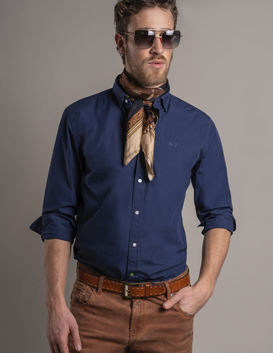 Camisa casual de algodón manga larga para hombre Camisa casual de algodón manga larga para hombre