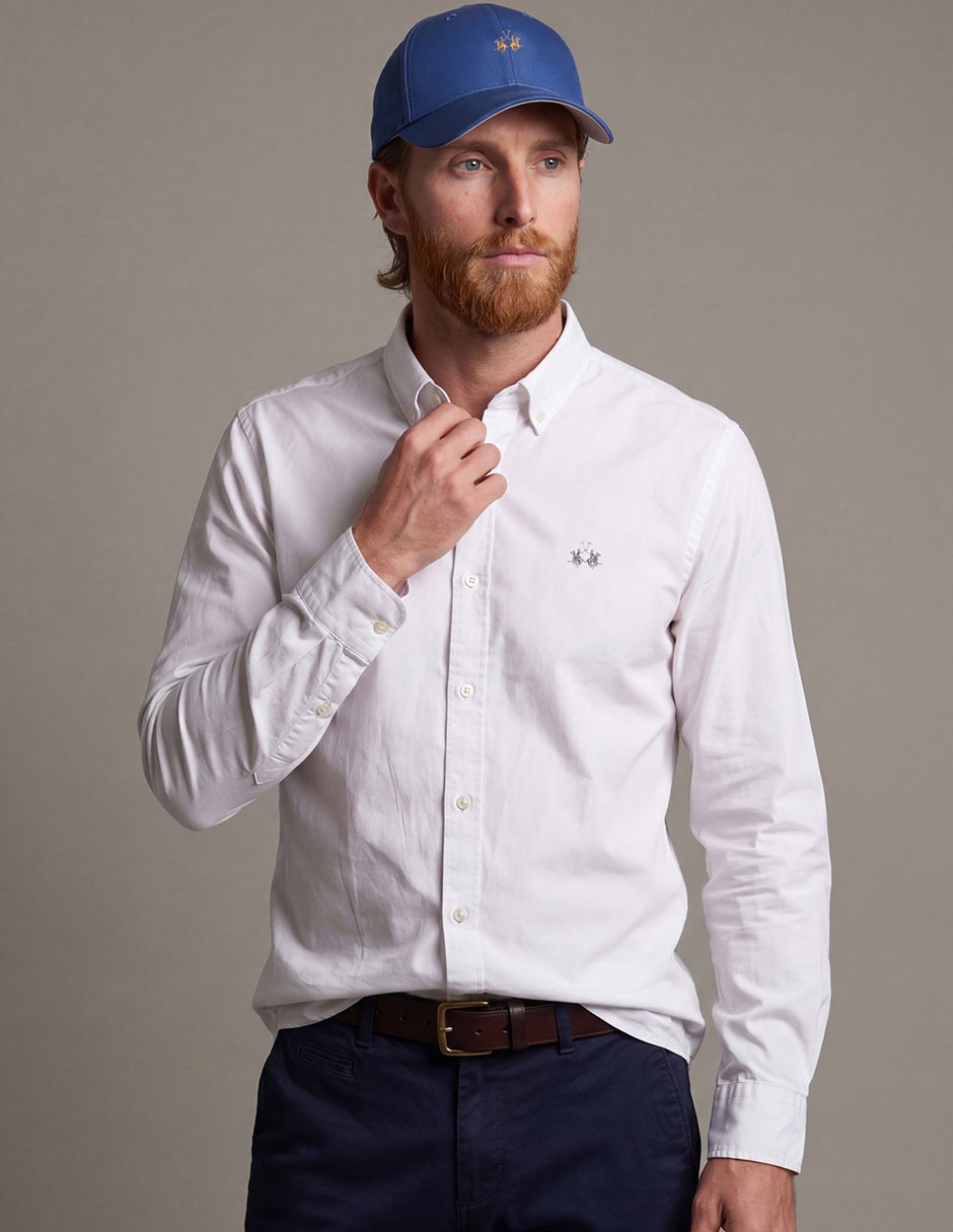Camisa casual de algodón manga larga para hombre 1