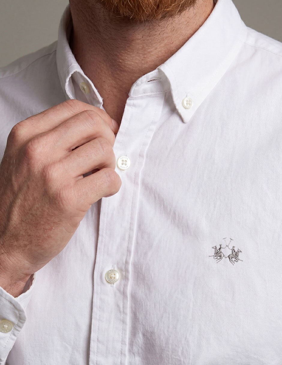 Camisa casual de algodón manga larga para hombre 4