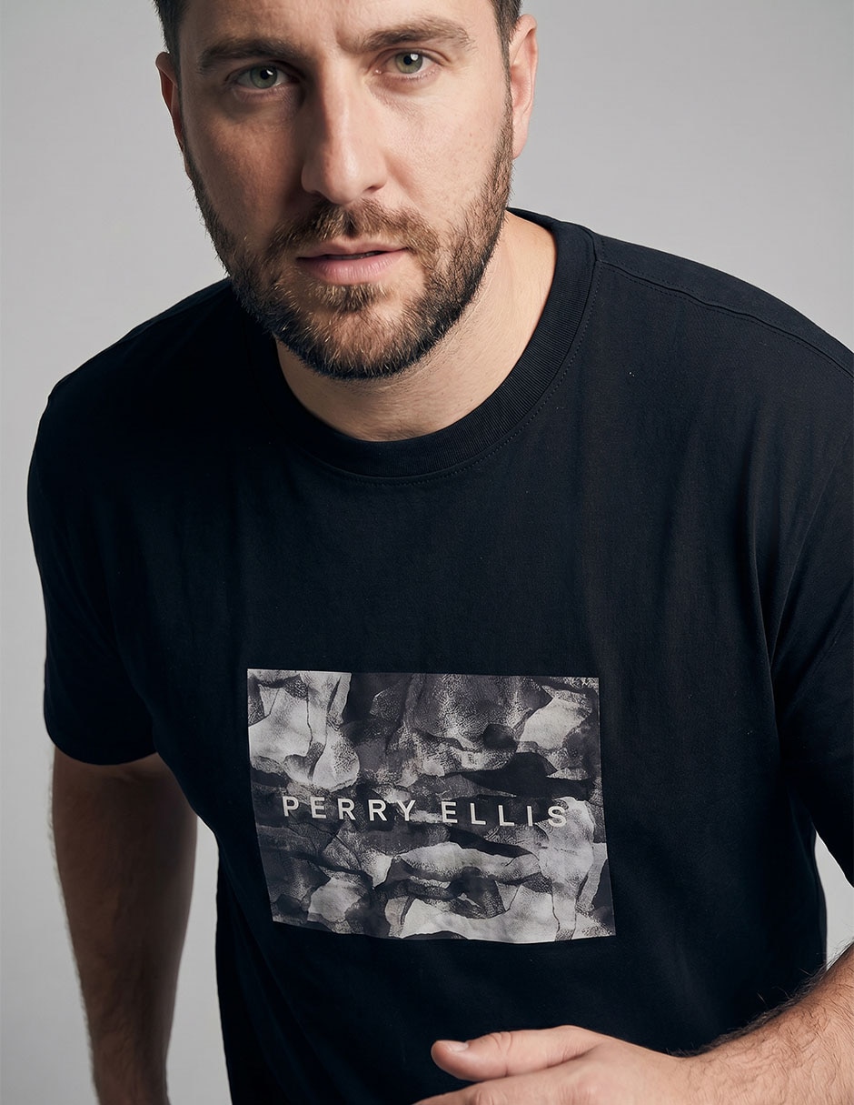 Playera perry ellis cuello redondo para hombre