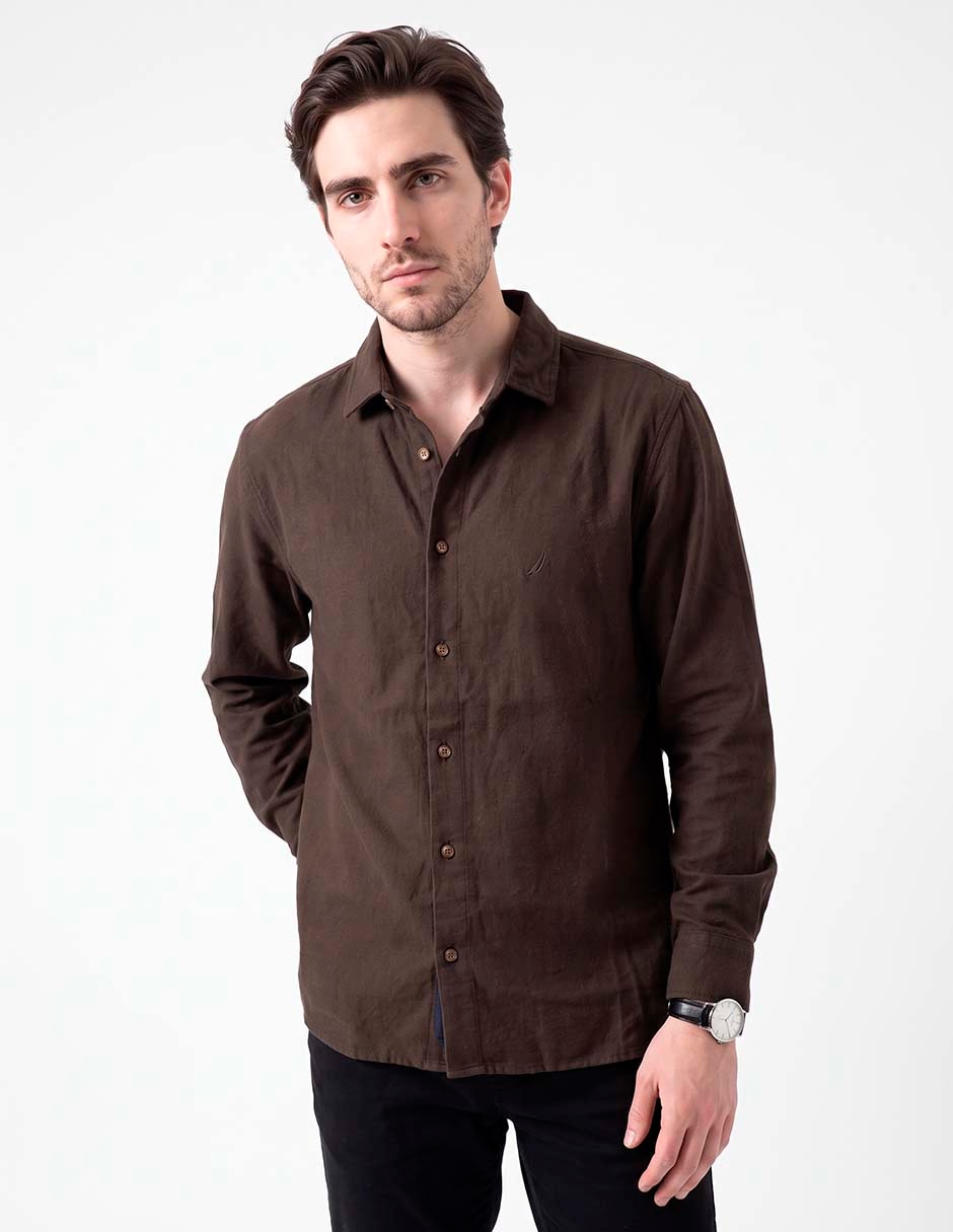 Camisa casual manga larga para hombre 1