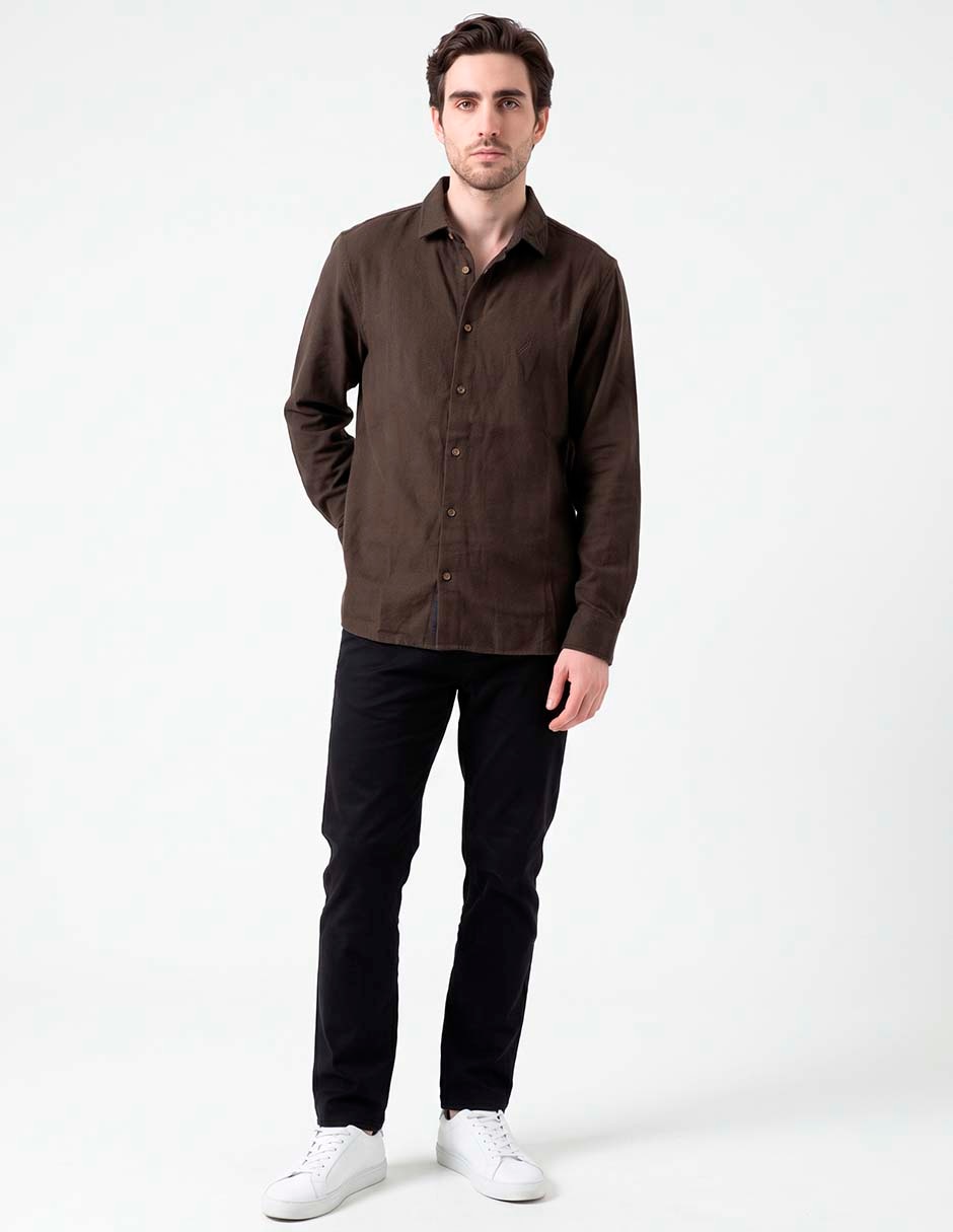 Camisa casual manga larga para hombre 3