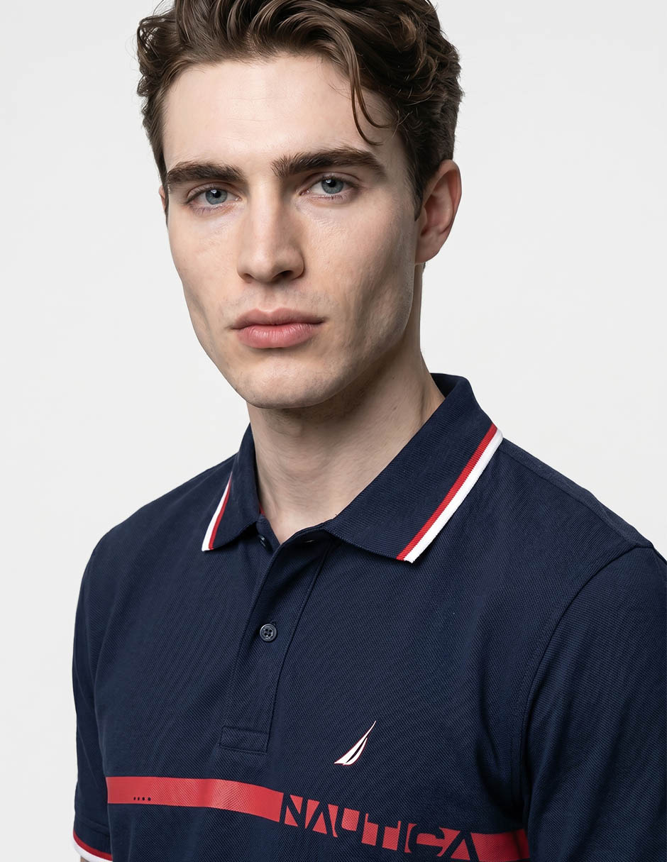Playera tipo polo nautica para hombre
