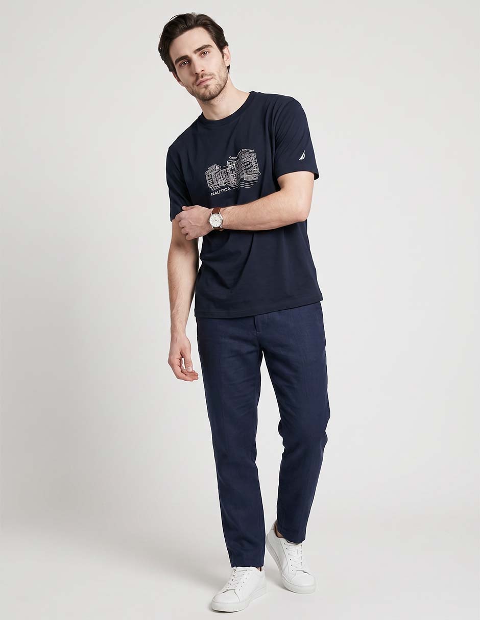 Playera Nautica cuello redondo para hombre