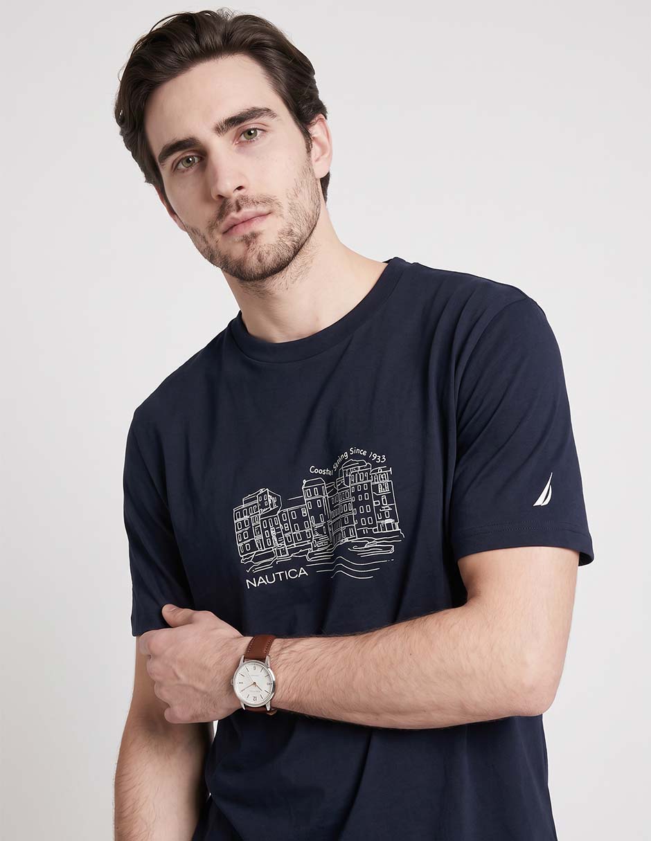 Playera Nautica cuello redondo para hombre