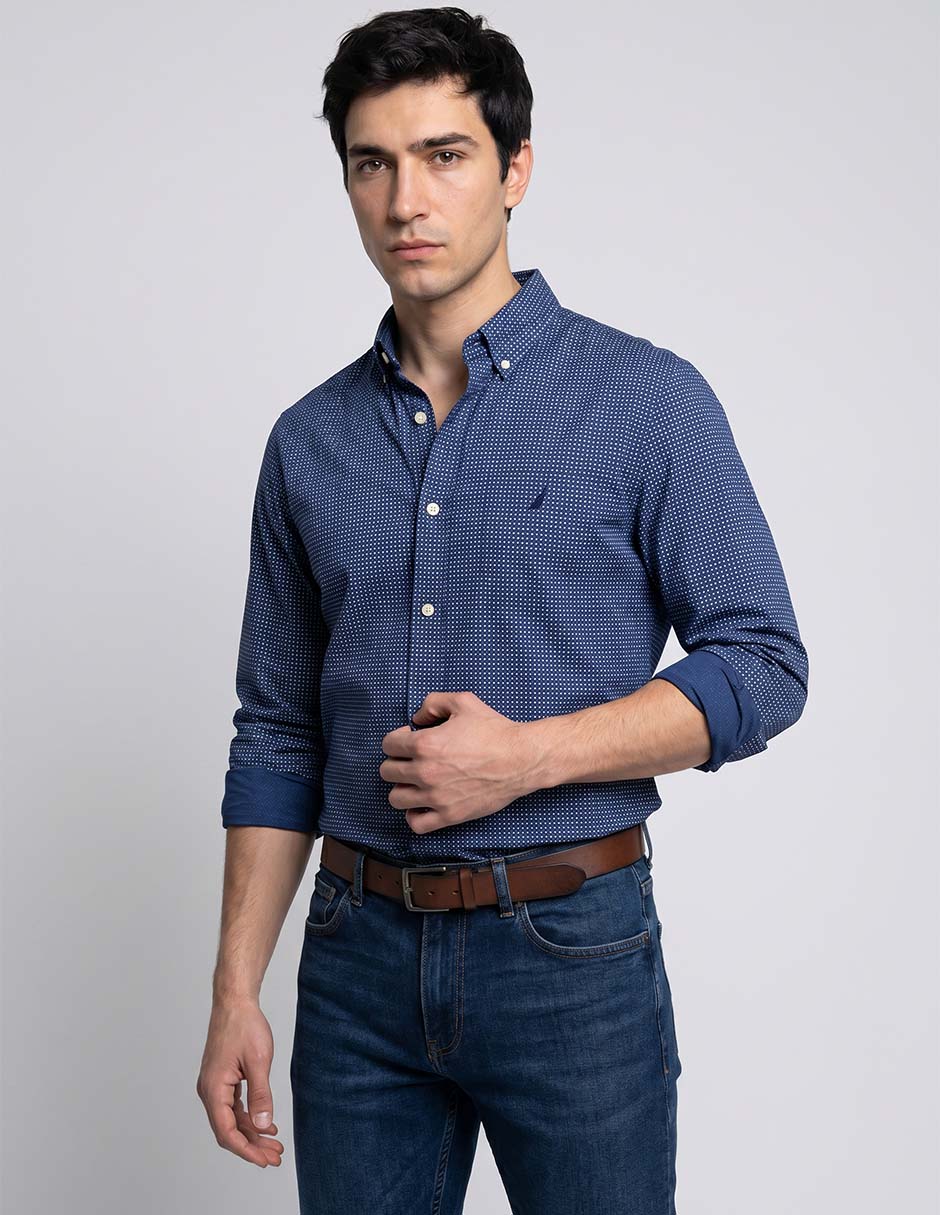 Camisa casual manga larga para hombre