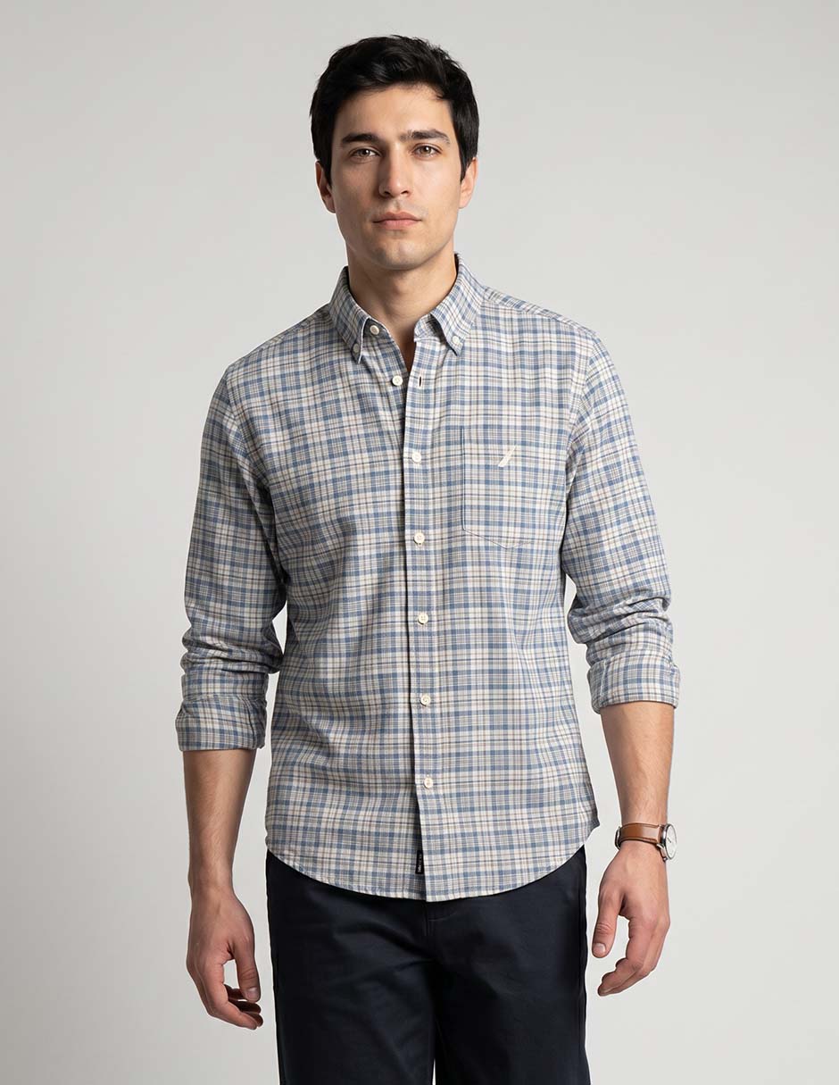 Camisa casual manga larga para hombre