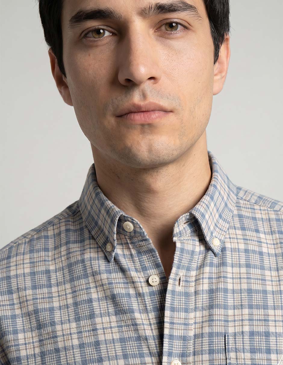 Camisa casual manga larga para hombre