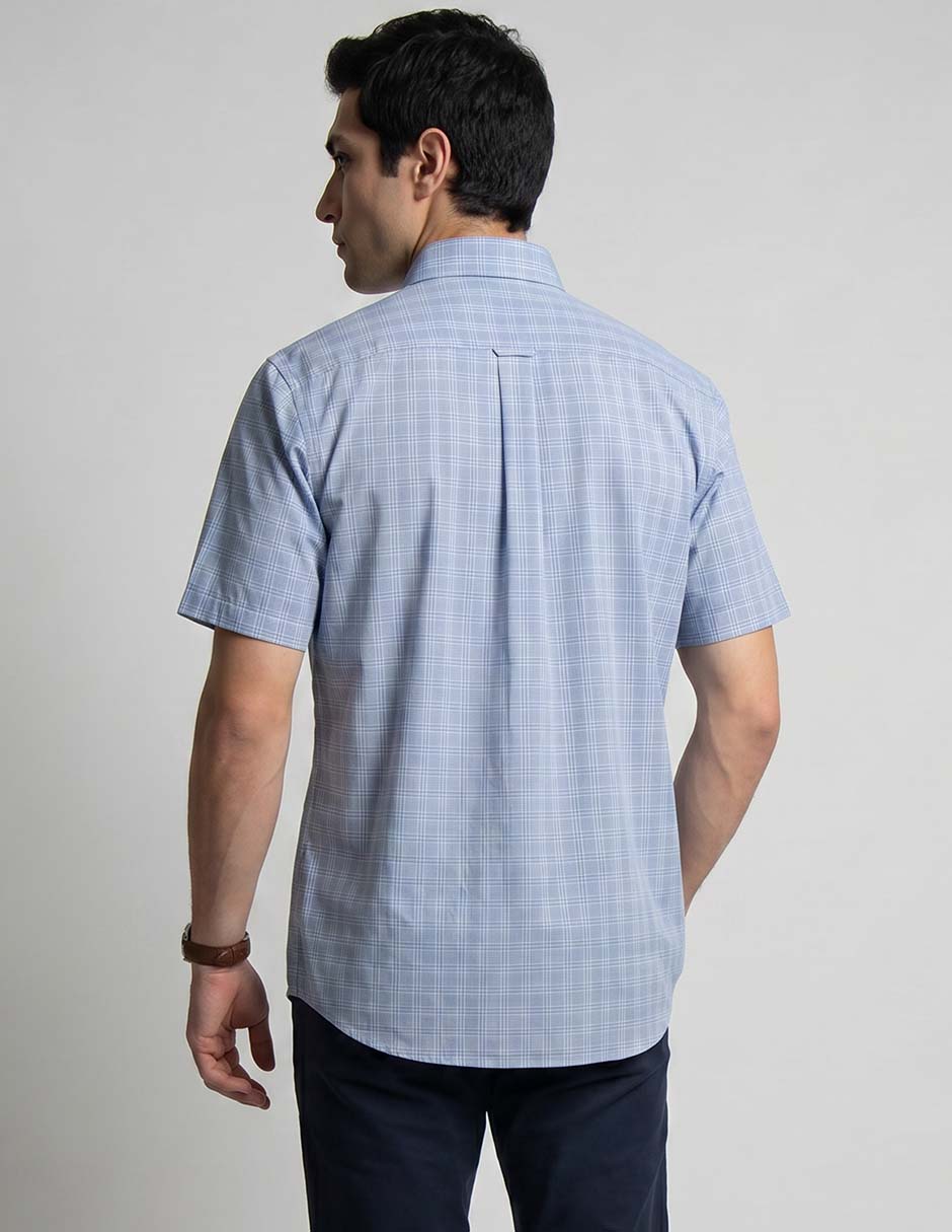 Camisa casual nautica de algodón manga corta para hombre