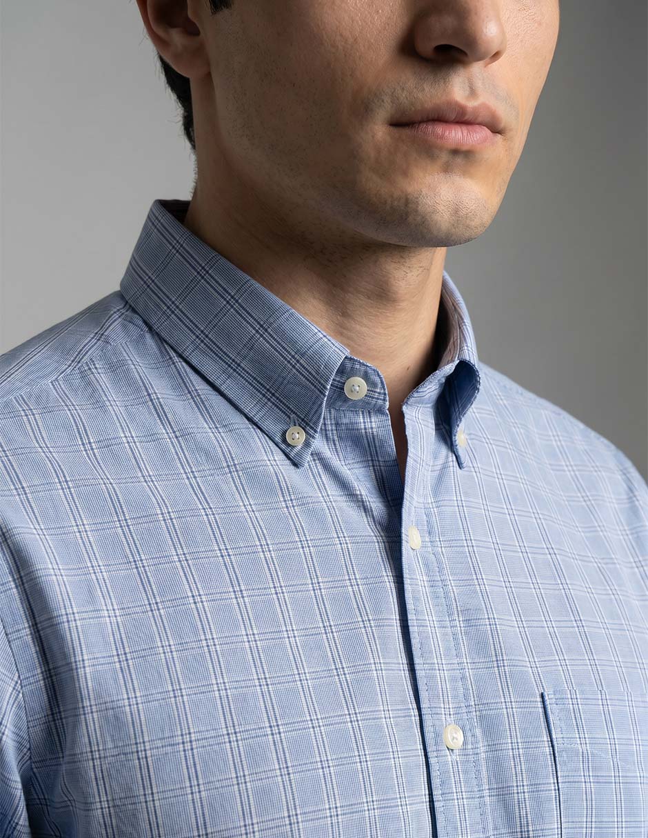 Camisa casual nautica de algodón manga corta para hombre