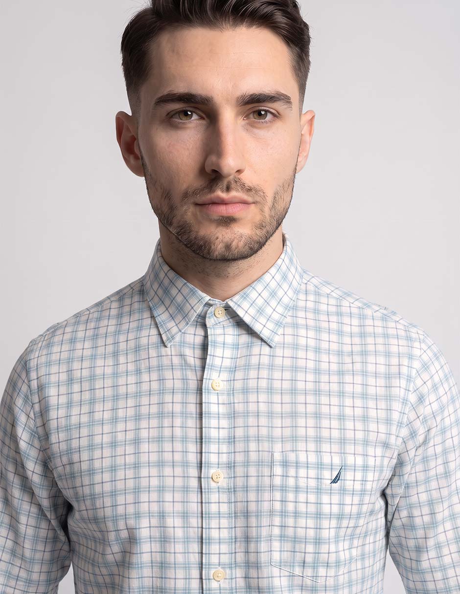 Camisa casual de algodón manga larga para hombre 3