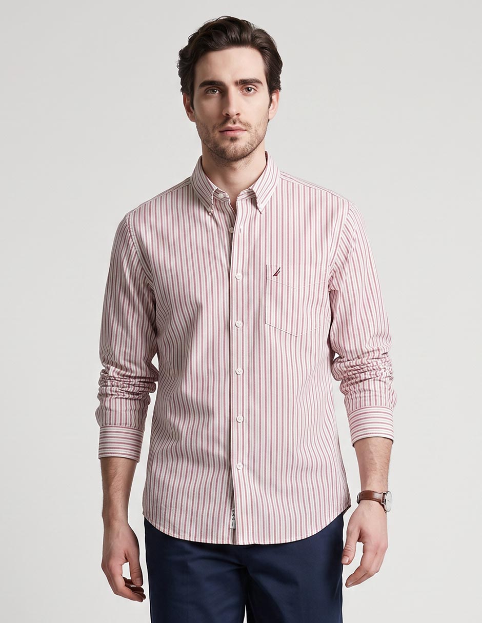 Camisa casual de algodón manga larga para hombre