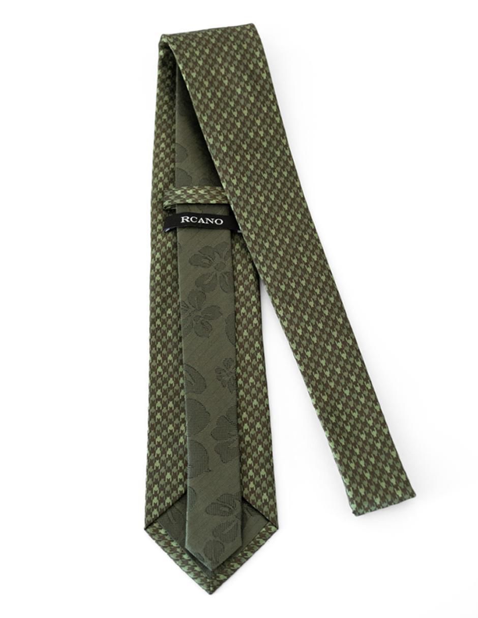 Corbata regular de seda estampado pata de gallo para hombre