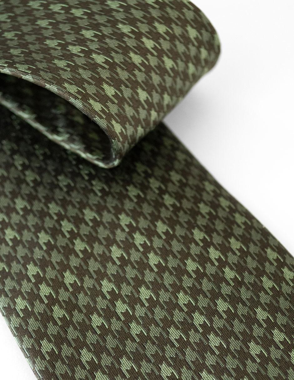Corbata regular de seda estampado pata de gallo para hombre