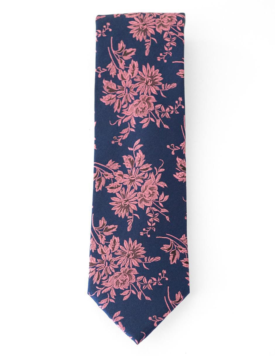 Corbata regular de seda estampado floral para hombre 5