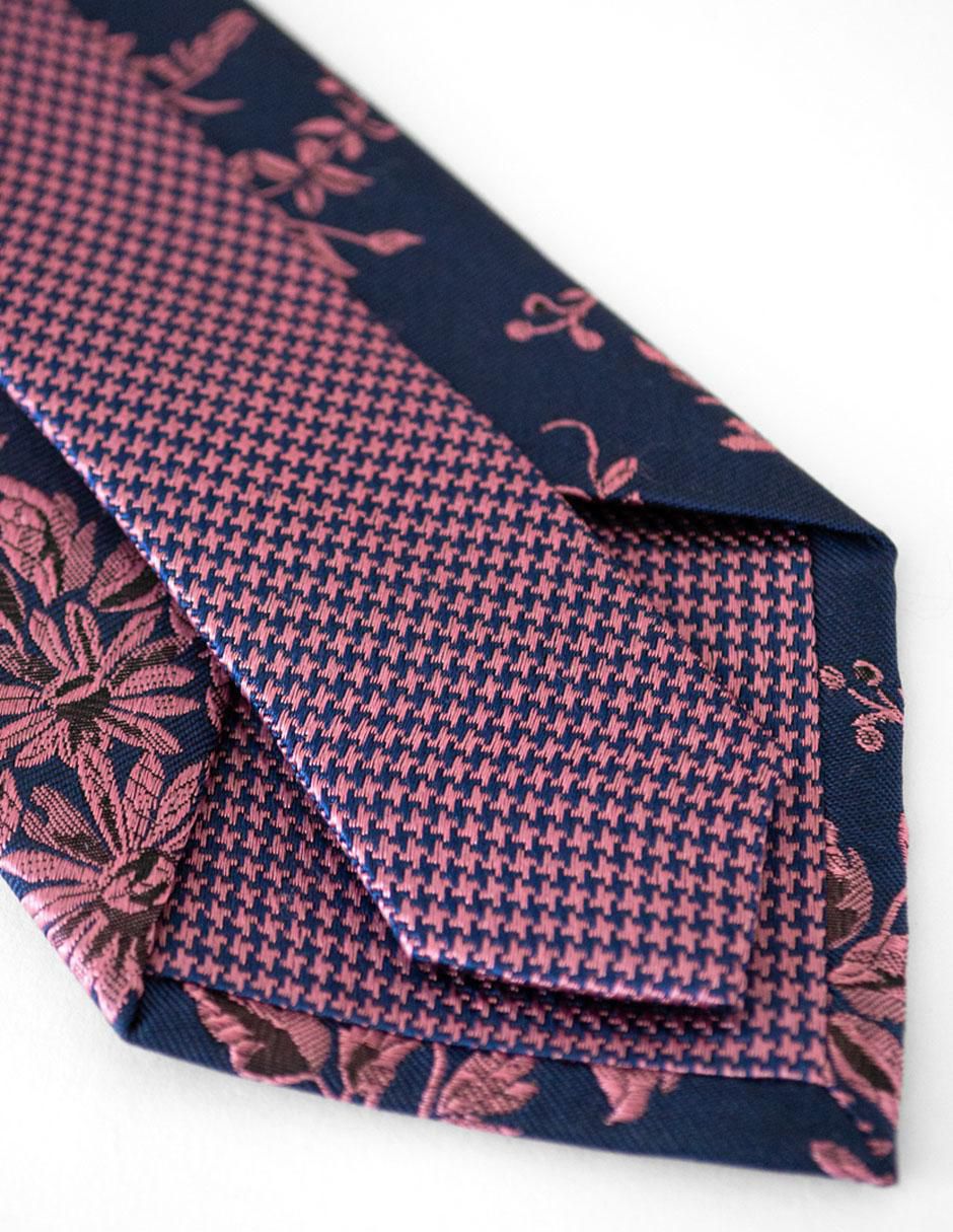 Corbata regular de seda estampado floral para hombre
