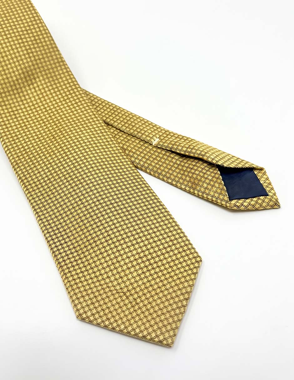 Corbata regular de seda estampado a cuadros para hombre 2
