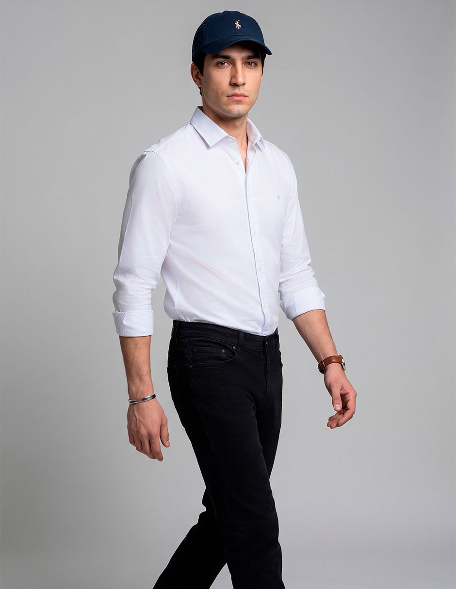 Camisa casual de algodón manga larga para hombre Camisa casual de algodón manga larga para hombre