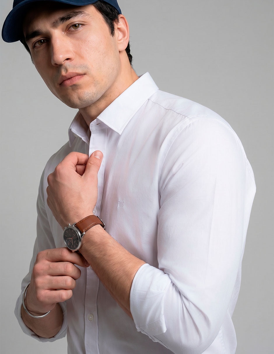 Camisa casual de algodón manga larga para hombre 3