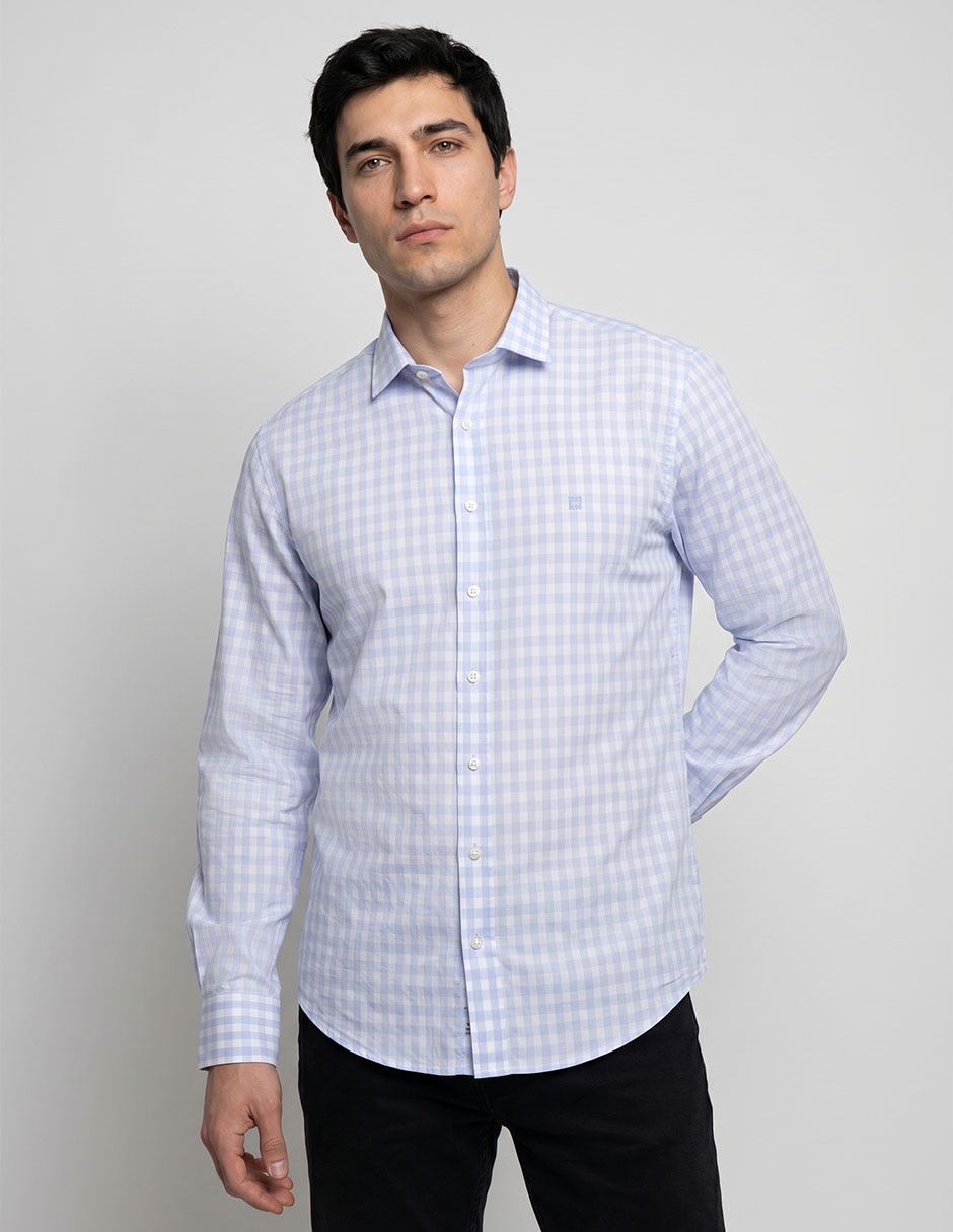 Camisa casual de algodón manga larga para hombre Camisa casual de algodón manga larga para hombre