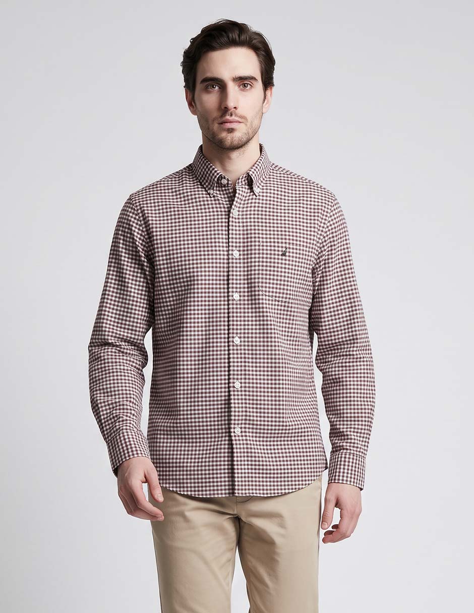 Camisa casual de algodón manga larga para hombre Camisa casual de algodón manga larga para hombre