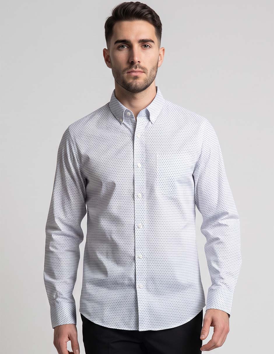 Camisa casual de algodón manga larga para hombre Camisa casual de algodón manga larga para hombre