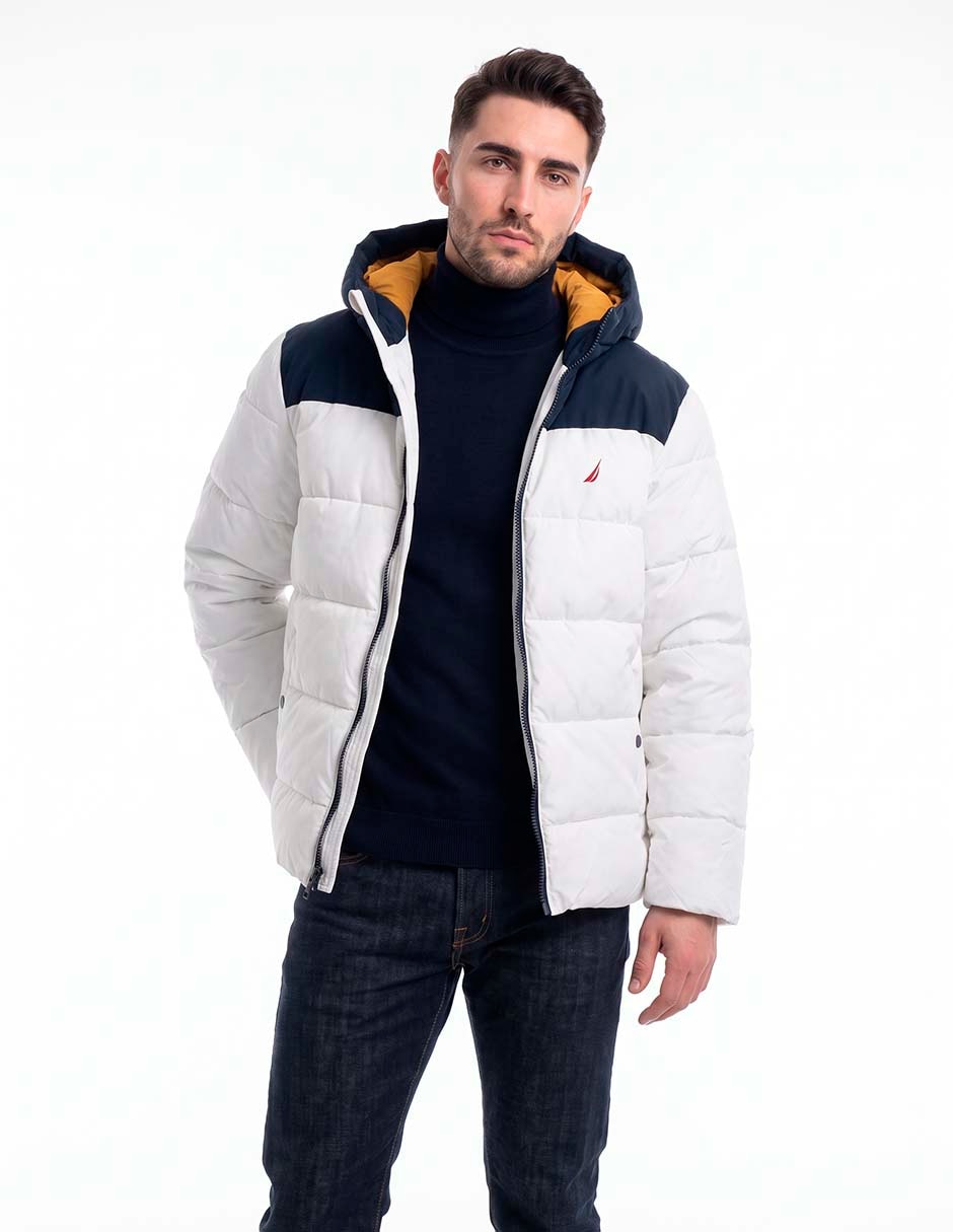 Chamarra acolchada con capucha para hombre 4