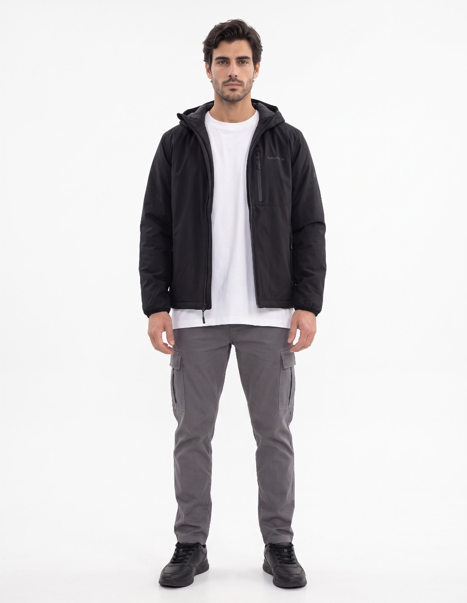 Chamarra acolchada con capucha para hombre 3