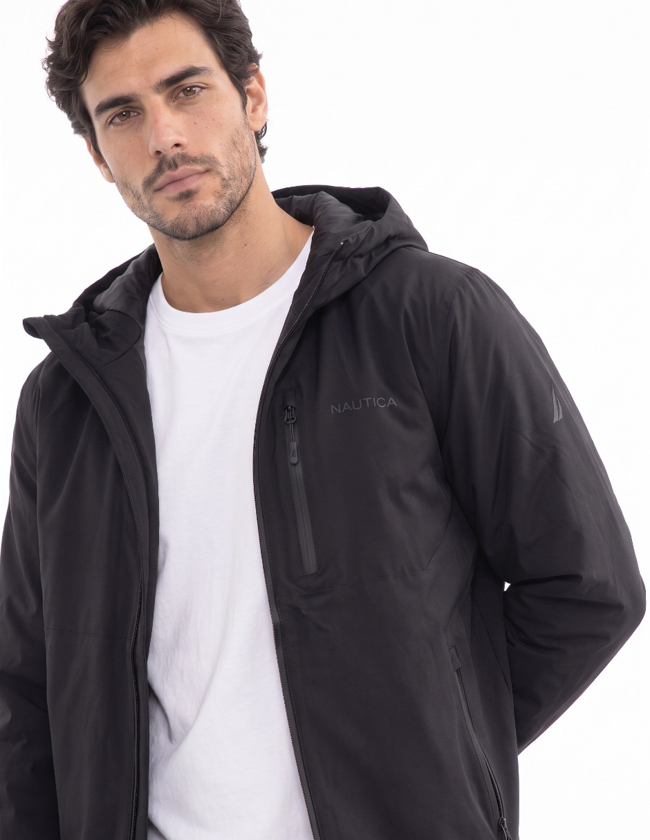 Chamarra acolchada con capucha para hombre 4
