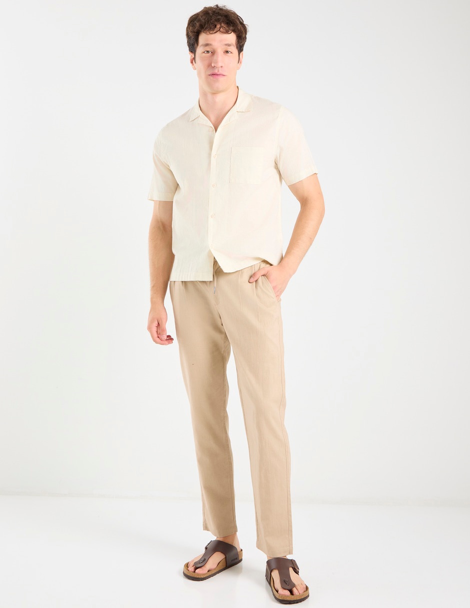 Pantalón chino regular de lino para hombre 9