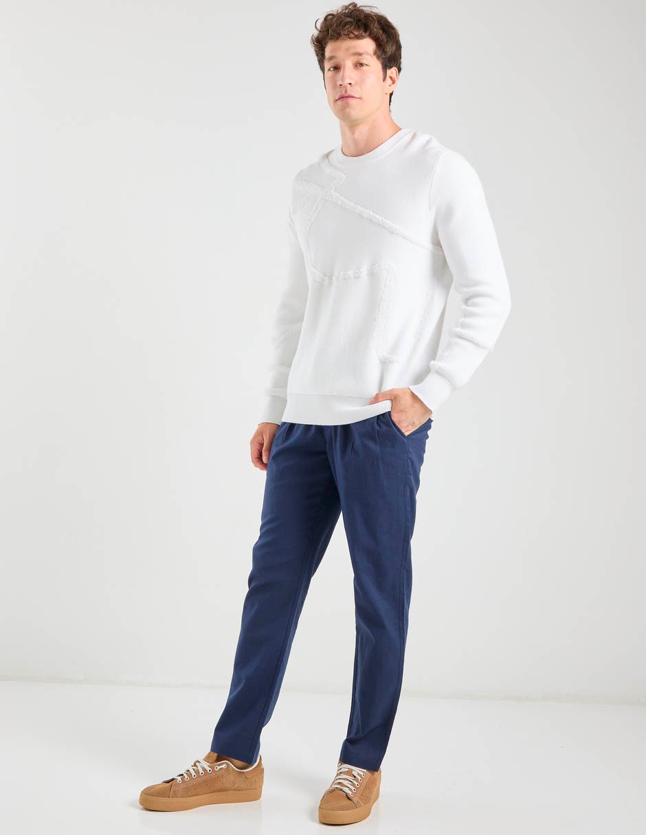 "pantalón" casual chino regular "de" lino "para hombre" 3