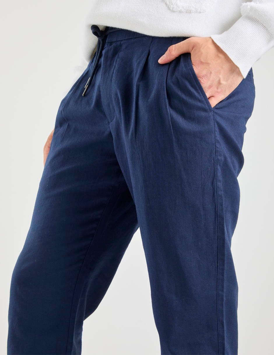 "pantalón" casual chino regular "de" lino "para hombre" 4
