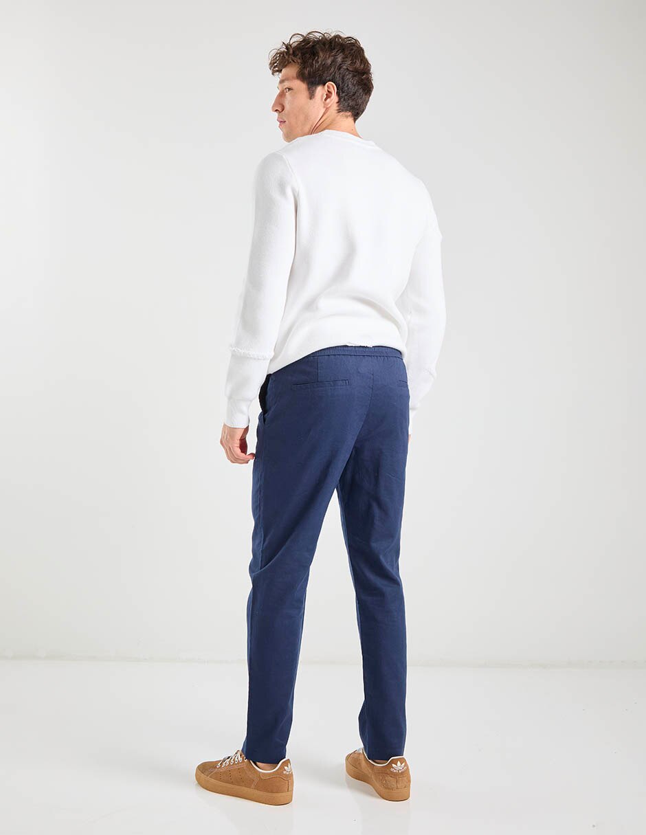 "pantalón" casual chino regular "de" lino "para hombre" 6