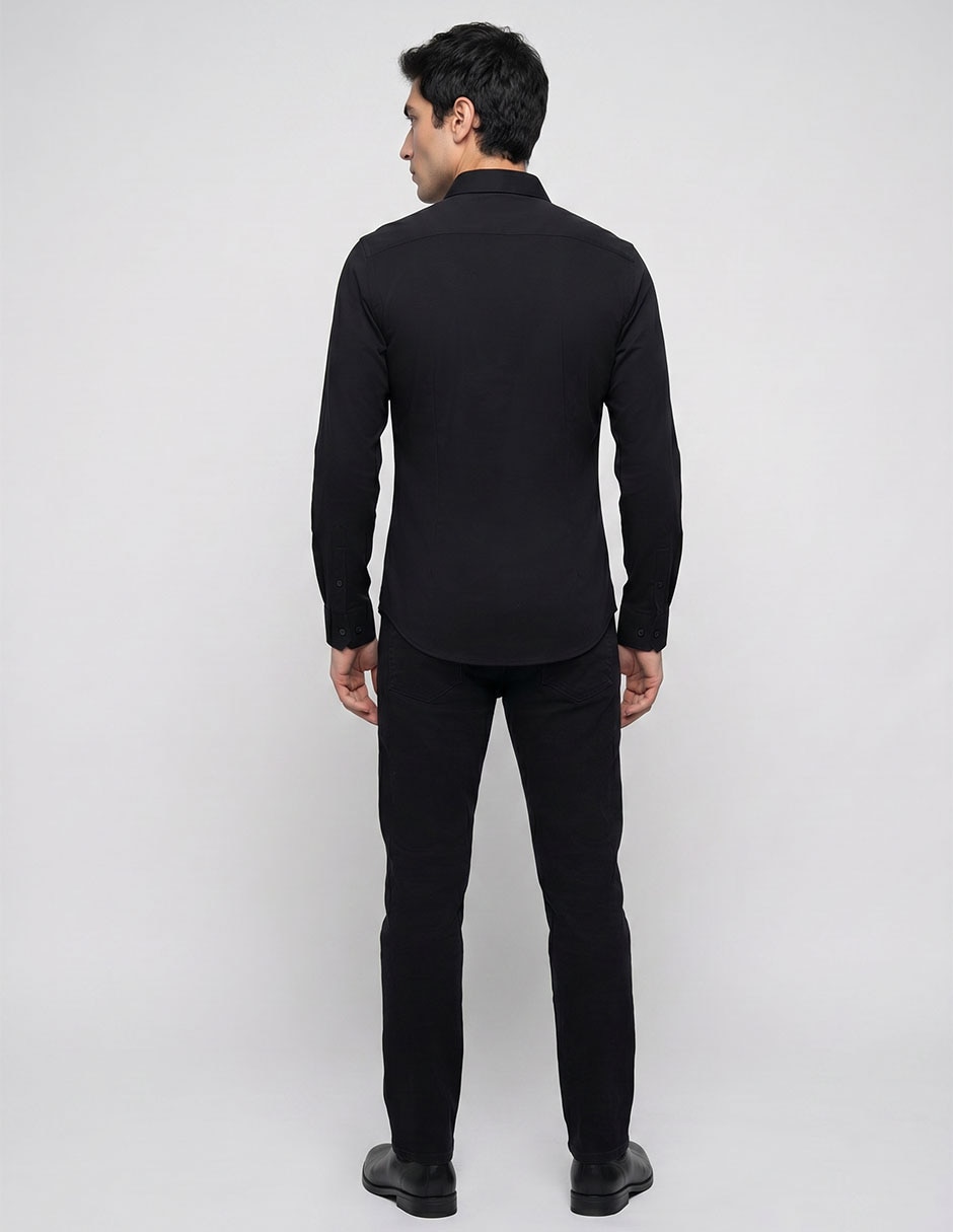 Camisa casual perry ellis de algodón manga larga para hombre